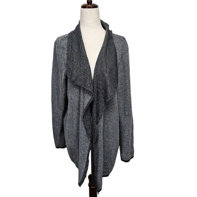 Chicos Cárdigan Suéter Mujer 3XL Metálico Cascada Frente Abierto Drapeado Tejido Foto 1 de 4