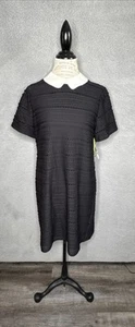Vestido CeCe Negro Con Cuello Blanco Talla L Nuevo Con Etiquetas - Imagen 1 de 14