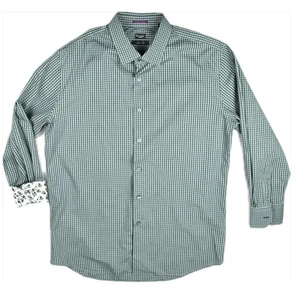 Paul Smith SHIRT Mens Check Green Multi Slim Cotton Size 17 - 43 MINT - Picture 1 of 5