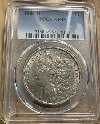 1886 O Morgan Silver Dollar - Better Date - PCGS XF 45 (lot# 20) - Image 1 of 4