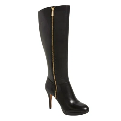 Vince Camuto Emilian Tall Boot Knee High Black Leather Heeled Sz 8.5 - Image 1 of 4