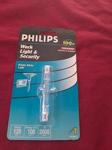 Philips Work Security 100W 120V 3.1" T3 RSC Double Ended Base Light Bulb- - Picture 1 of 2