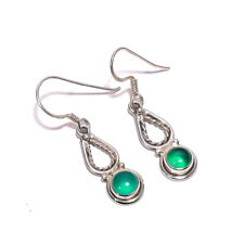 Green Onyx Earrings Silver Women Jewelry Hanging 925 Silver Fashion Sterling 
