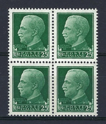 Italy 1929 Sc# 218 King Viktor Emmanuel 25c  block 4 MNH Cover