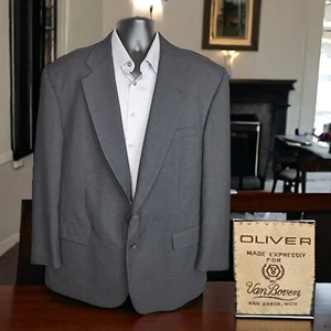 Oliver Mens 48R Sport Coat Blazer Gray SV Wool - Picture 1 of 10