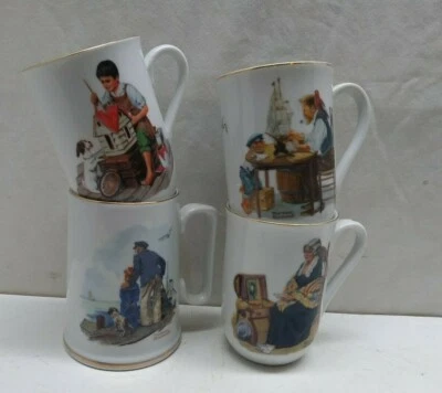Norman Rockwell 4 Coffee Mug Soup Beer Mug Tea Milk Glass Cup with Caption White - Image 1 of 4