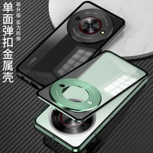 Per ZTE nubia Focus 5G, custodia vetro posteriore magnete paraurti metallo ibrido lusso - Foto 1 di 14