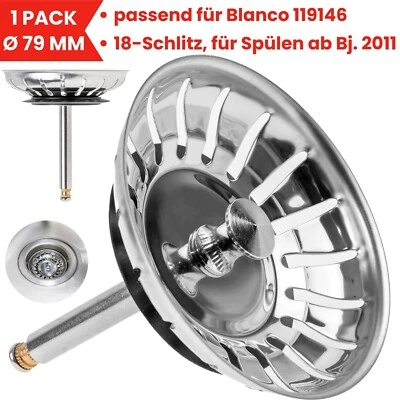 Siebkorb Spüle 79mm passend für Blanco 119146 Siebkörbchen Exzenter Spülbecken - Bild 1 von 4