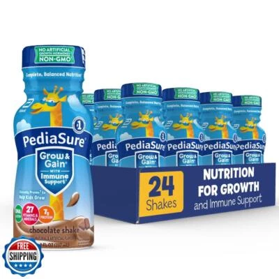 PediaSure Grow and Gain With Immune Support, Kids Protein Shake, Chocolate, 8 - Imagem 1 de 4
