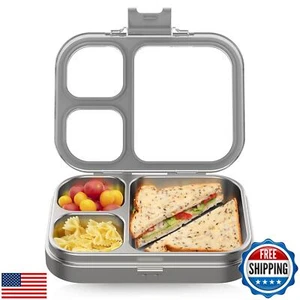 HOMEKOL Stainless Steel Lunch Box, 3 Compartments Metal Bento Box for Kids Ad - Picture 1 of 5