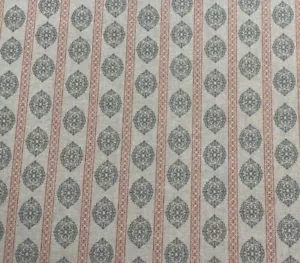 Consort Stripe Morris Linen Fabric Duckegg Coral Curtain Blind Upholstery Craft - Picture 1 of 7