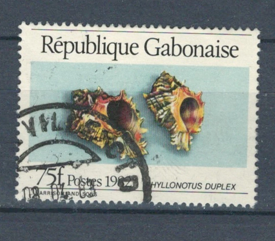 GABON FRENCH AFRICA COLONIES MARINE LIFE USED 90F SHELLS STAMP LOT (GA 527) - Image 1 of 1