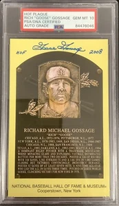 Goose Gossage Signed Gold HOF Plaque Postcard Yellow Yankees PSA/DNA Auto Gem 10 - Picture 1 of 3