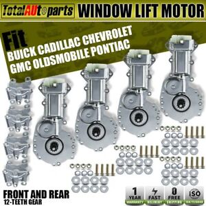 4pcs Front+Rear Window Motor w/ 12-Teeth for Chevrolet GMC Pontiac Oldsmobile