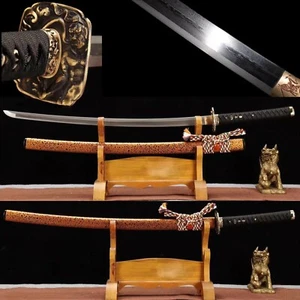 Hand Grind Folded Steel  White edge Japanese Samurai Katana Full Tang Sharp  - Picture 1 of 12