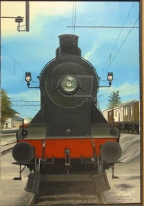 Günther J Herrmann In krøderen Locomotive 236 Norway 1990 Photorealism Oil Signed - Picture 1 of 7
