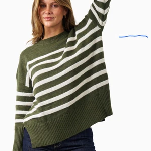 BOHO AUSTRALIA RHIANNA KNIT, COTTON JUMPER -KHAKI/CREAM STRIPE - Picture 1 of 4