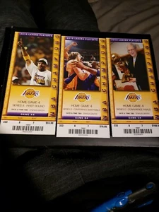 NBA LOS ANGELES LAKERS 2010 PLAYOFFS (3) STUBS ONE STUB FROM EACH ROUND KOBE  - Picture 1 of 5