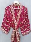 Multi Color Resort Wear Swim Wear Recycled Sari Gown Sari Silk Kimono, B-2318