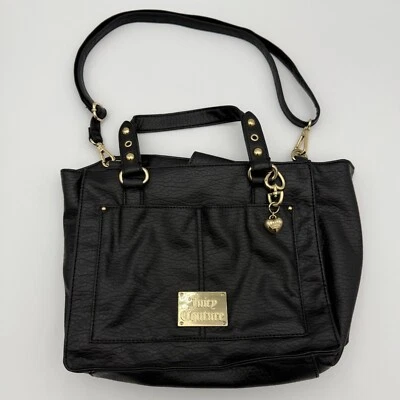 Juicy Couture Purse Crossbody Black Medium Shoulder Bag Charm Heart Y2K - Image 1 of 4