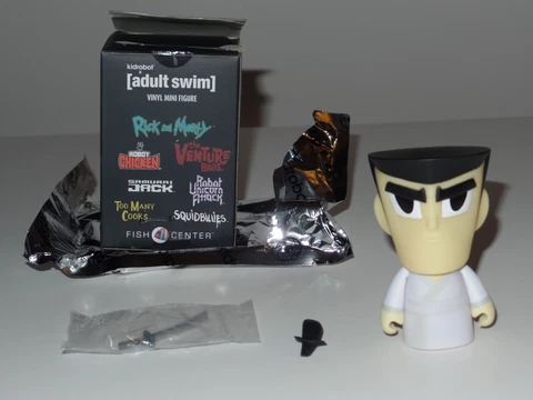 Kidrobot Adult Swim Series 2 Samurai Jack 3" Vinyl Mini Figure Hair Piece Broken Cover