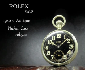 Rolex WWII British Military Issued Pocket Watch Black Dial 1940s Antique cal.540 - Picture 1 of 15