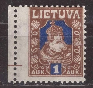 1921 Lithuania Mi 95F with blue center, MH - Picture 1 of 2