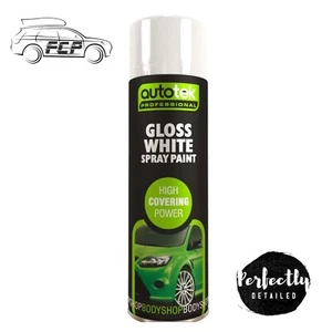 AutoTek Brillo Blanco Pintura en Spray Aerosol Profesional Multiusos 500 ml - Imagen 1 de 1