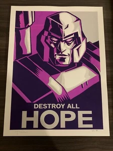 Transformers Megatron Poster Limited Edition Destroy All Hope Tim Doyle AP Print - Picture 1 of 4