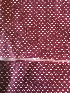 Burgundy small white flowers 1 1/2 yards x 60 wide Fabric cotton blend NOS - Picture 1 of 4