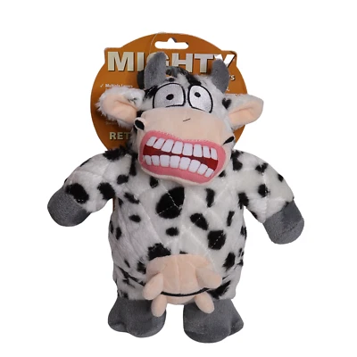 Mighty Dog Toys Angry Mad Max The Cow Stuffed Plush Squeaker Dog Toy - 11 Inches - Image 1 of 2