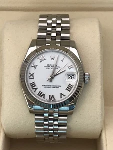 Rolex Ladies DateJust 31mm Stainless Steel Jubilee Bracelet White Dial 178274 - Picture 1 of 20