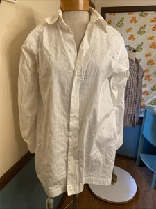 ESKANDAR WOMENS 0 LUXURY SHIRT WHITE COTTON SILK BLEND MADE IN POLAND EUC - Picture 1 of 5