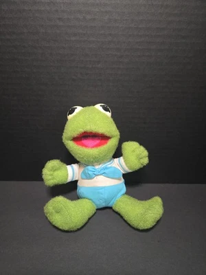 1985 MUPPET BABIES (BABY KERMIT DER FROSCH) HASBRO SOFTIES Plüschtier - Bild 1 von 4