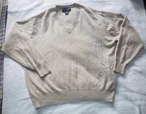 Maglione pullover uomo DAVIS & SQUIRE morbido cashmere scollo a V moka marrone taglia L - Foto 1 di 2