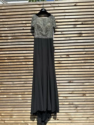 New Terani Couture Short-Sleeved Beaded Top Long Dress   Size 10 - Image 1 of 4