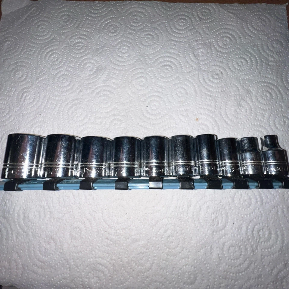 NOS Vintage  Williams 3/8" DR , 6PT , SAE Shallow Sockets Lot of 10 USA - Image 1 of 4