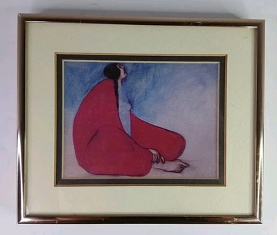 R.C. Gorman Navajo Indian Artist "Denver Rose" Lithograph Nielsen Framed - Image 1 of 4