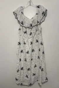 Lane Bryant White/navy Embroidered Lined Maxi Dress Size 22/24 - Picture 1 of 6