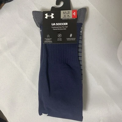 UA Performance Under Armour Over the Calf Soccer Socks Midnight Blue Medium - Image 1 of 4