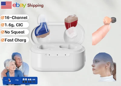 Hearing Aids,Fast Charging,Invisible In-Ear,Adjust Volume,Double Noise Reduction - Image 1 of 4