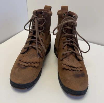 Justin Roper Women’s VTG Kiltie Lace Up Western Cowboy Boots Size 7B Brown - Image 1 of 4