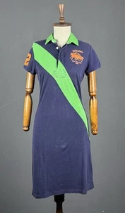 Vintage RALPH LAUREN SPORT Rugby Navy Blue Short Sleeve Mini Dress Size M - Picture 1 of 15