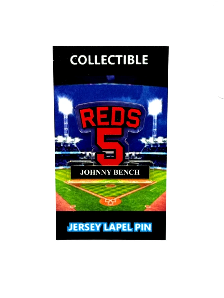 Cincinnati Reds Johnny Bench lapel pin-Classic Big Red Machine Collectable - Image 1 of 1