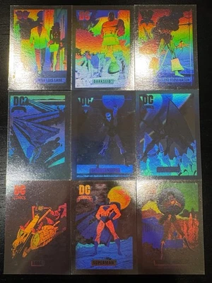 1991 DC Comics Cosmic QUASE COMPLETO HOLOGRAMA 9 (de 10) CONJUNTO DE CARTÕES DE INSERÇÃO - Impel - Imagem 1 de 4