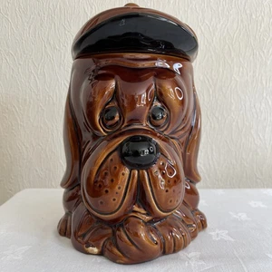 Vintage P&K Price Kensington Ceramic Hound Dog Barrel Jar England 22cm Tall - Picture 1 of 10