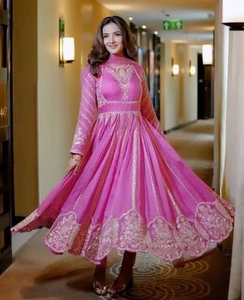 Anarkali Gown Pakistani Salwar Kameez Ready To Wear Dress Suit Wedding Party New - Picture 1 of 5