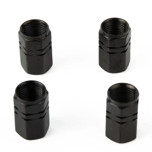 Long lasting Black Aluminum Tire Valve Cap Tyre Cover for Car Truck Bike - Picture 1 of 60
