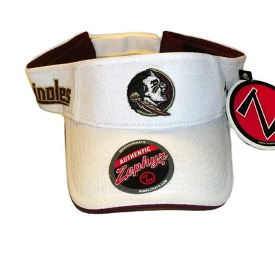 Florida State Seminoles Mens Adult Zephyr White Visor hat cap New Tags Ncaa - Image 1 of 4