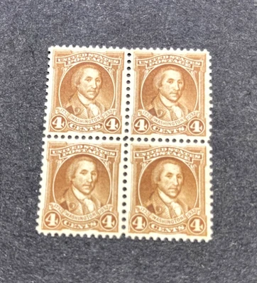 mystamps, US Stamps 709 block of 4, VF, never hinged - Image 1 of 2